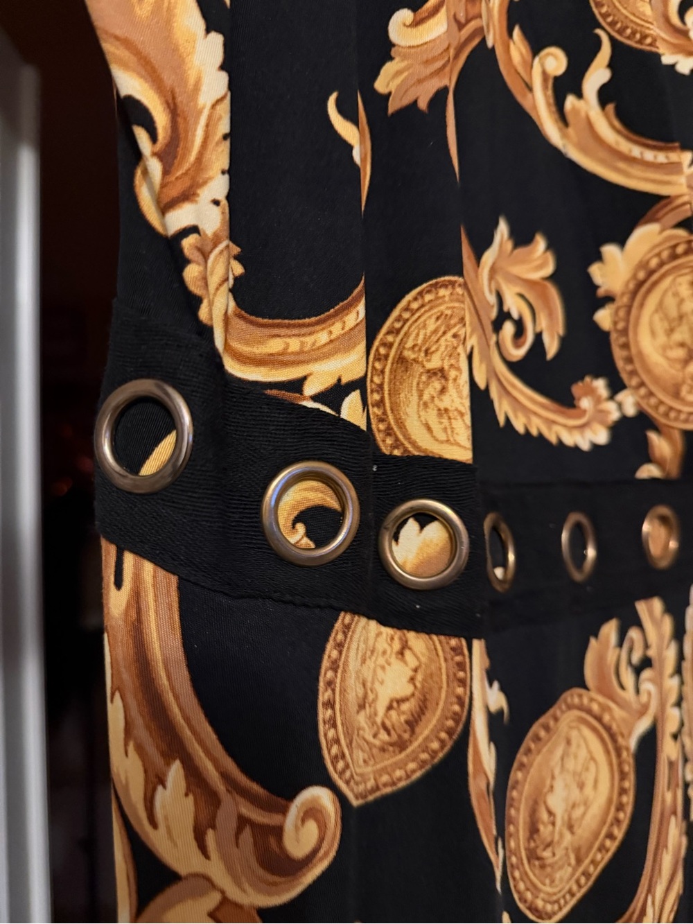 Elegant Ashley Stewart Black and Gold Baroque  Dress👑 - Picture 6 of 7